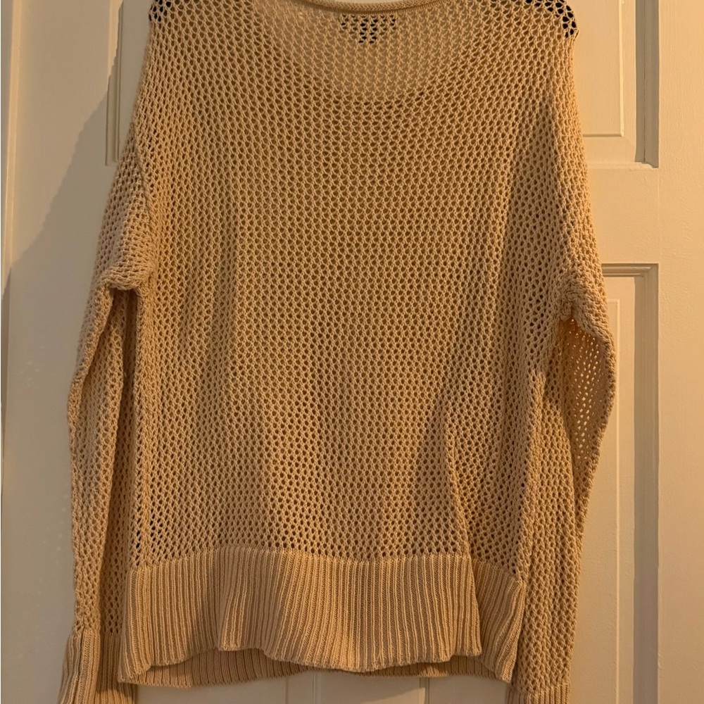 Like New Sanctuary Open-Knit Crochet Sweater, Tan, Sz M. Perfect Condition! - Picture 5 of 5